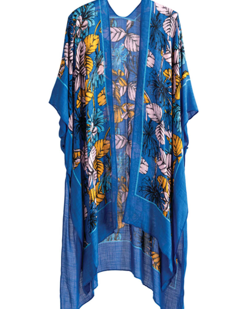 Front of a size None Indie Botanical Print Kimono in Blue by Shiraleah. | dia_product_style_image_id:242900